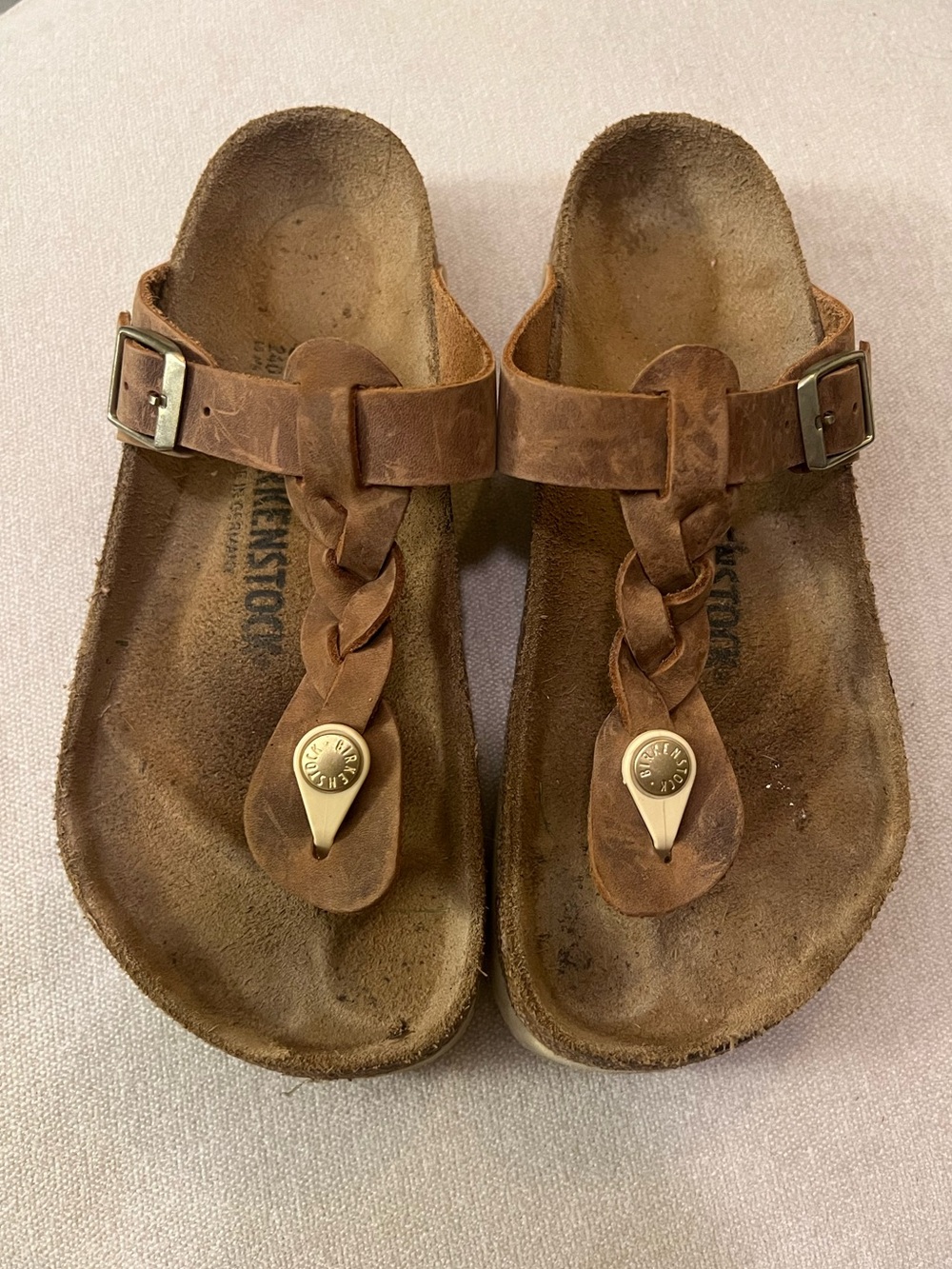 Birkenstock Gizeh Braided Sandal in Cognac - Picture 5 of 12